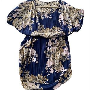 Blue floral, hi-low short dress